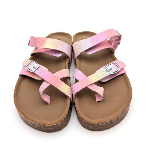 Steve Madden Jbeached Flat Sandal Slip-On Big Kids Pink Size US2 EU33 - Picture 2 of 13